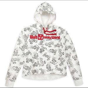 Walt Disney World Mickey Mouse Sketch Art Hoodie Sweatshirt XL Black White